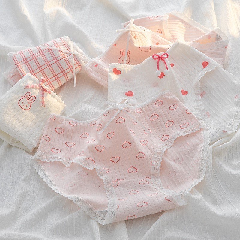 Quần Lót Nữ Cotton Kháng Khuẩn Tim Tình Yêu Thời Trang Nữ Sinh Hàn Quốc ( Q401 ). Hàng Săn Sale.