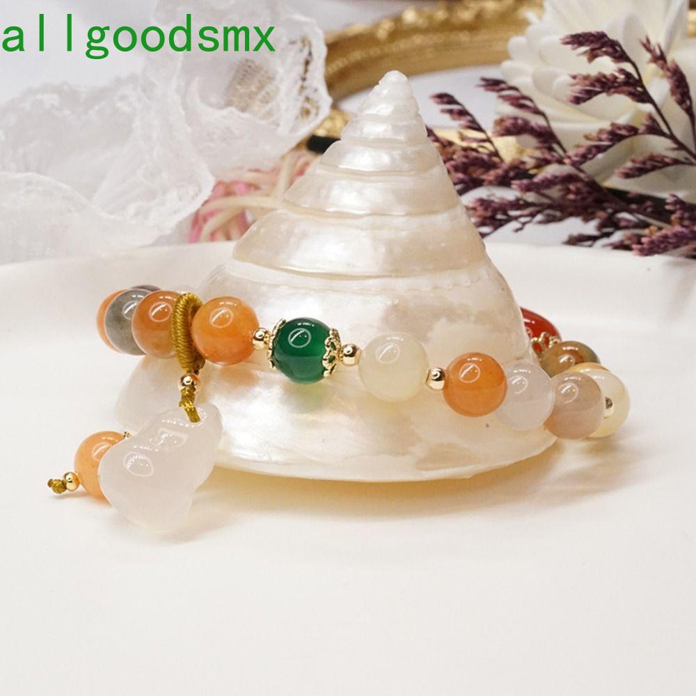 Vòng Tay Chuỗi Hạt Mã Não Phong Cách Trung Hoa Cổ Điển Dễ Thương