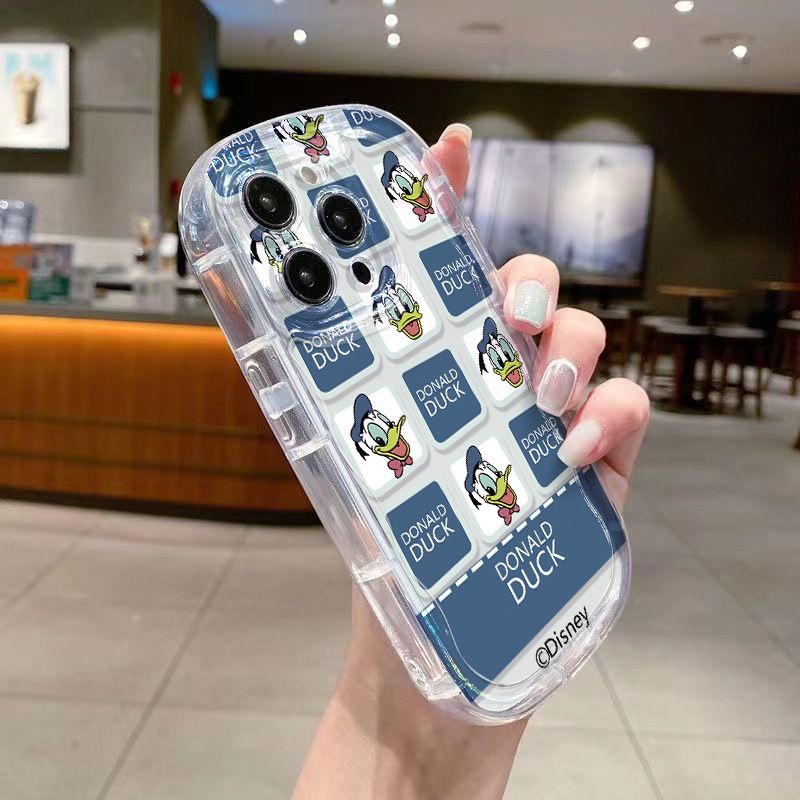 ✅Ốp Điện Thoại Dẻo Trong Suốt Họa Tiết Kẻ Sọc &amp; Vịt Donald Dễ Thương Chống Sốc Cho Iphone14 712 / 13 8p 11 Xr 699B Promax