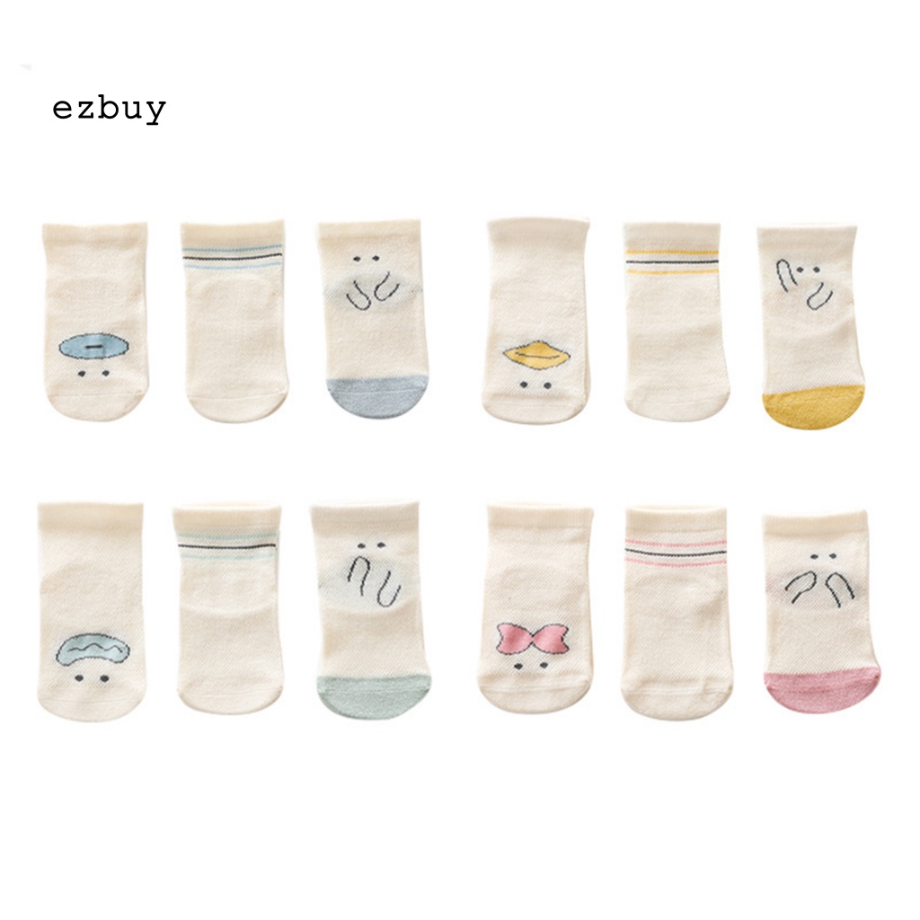 Set 3 Đôi Vớ Ngắn Chống Trượt Chống Mài Mòn Thiết Kế Hoạt Hình Đơn Giản Thời Trang Mùa Hè Cho Bé Sơ Sinh