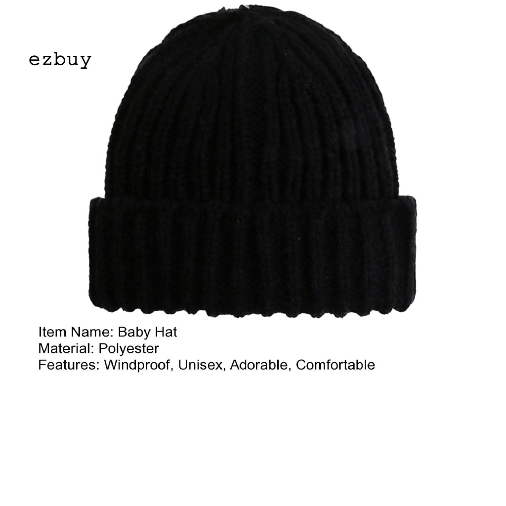 [EY] Mũ Len Polyester Dệt Kim Thoải Mái Mặc Hàng Ngày Dễ Phối Đồ Cho Trẻ Sơ Sinh