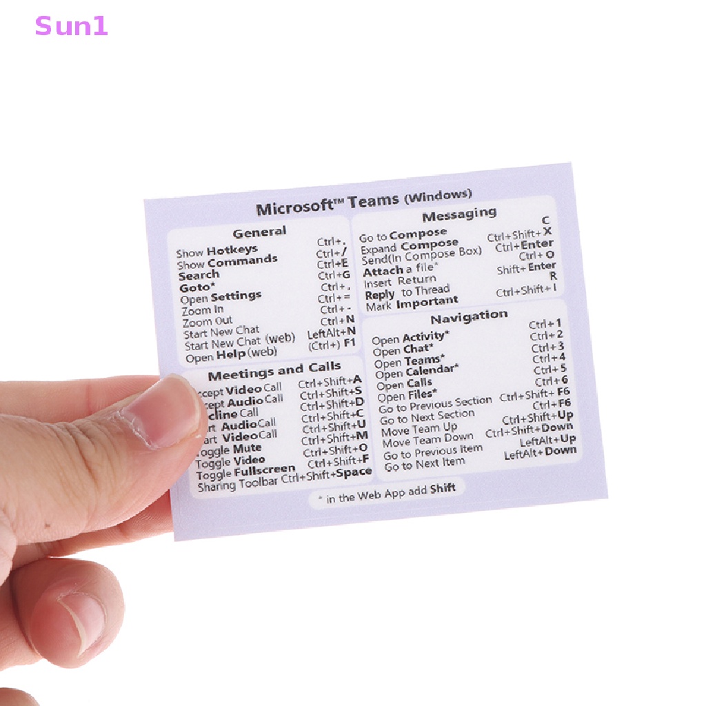 Sun1 > MS Teams (Dành Cho PC + Web) Miếng Dán Bàn Phím Tắt Tạm Thời Tốt
