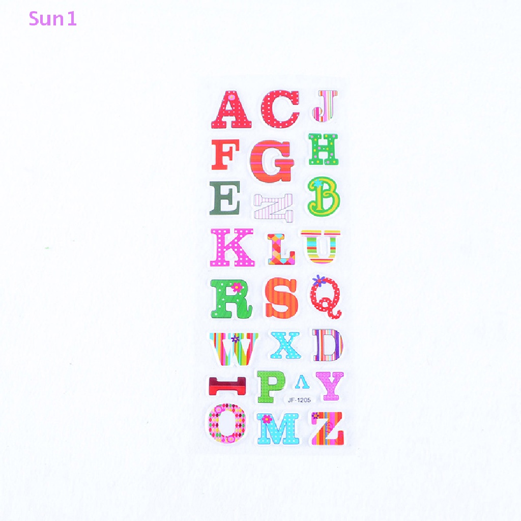 Set 1: 10 Sticker 3D Hình Chữ Cái Trong Suốt Cho Bé