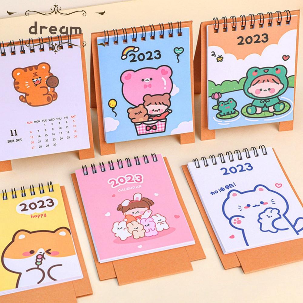 【DREAMLIFE】Memo Calendar Calendar Mini Calendar 2023 Daily Weekly Schedule Desk Calendar