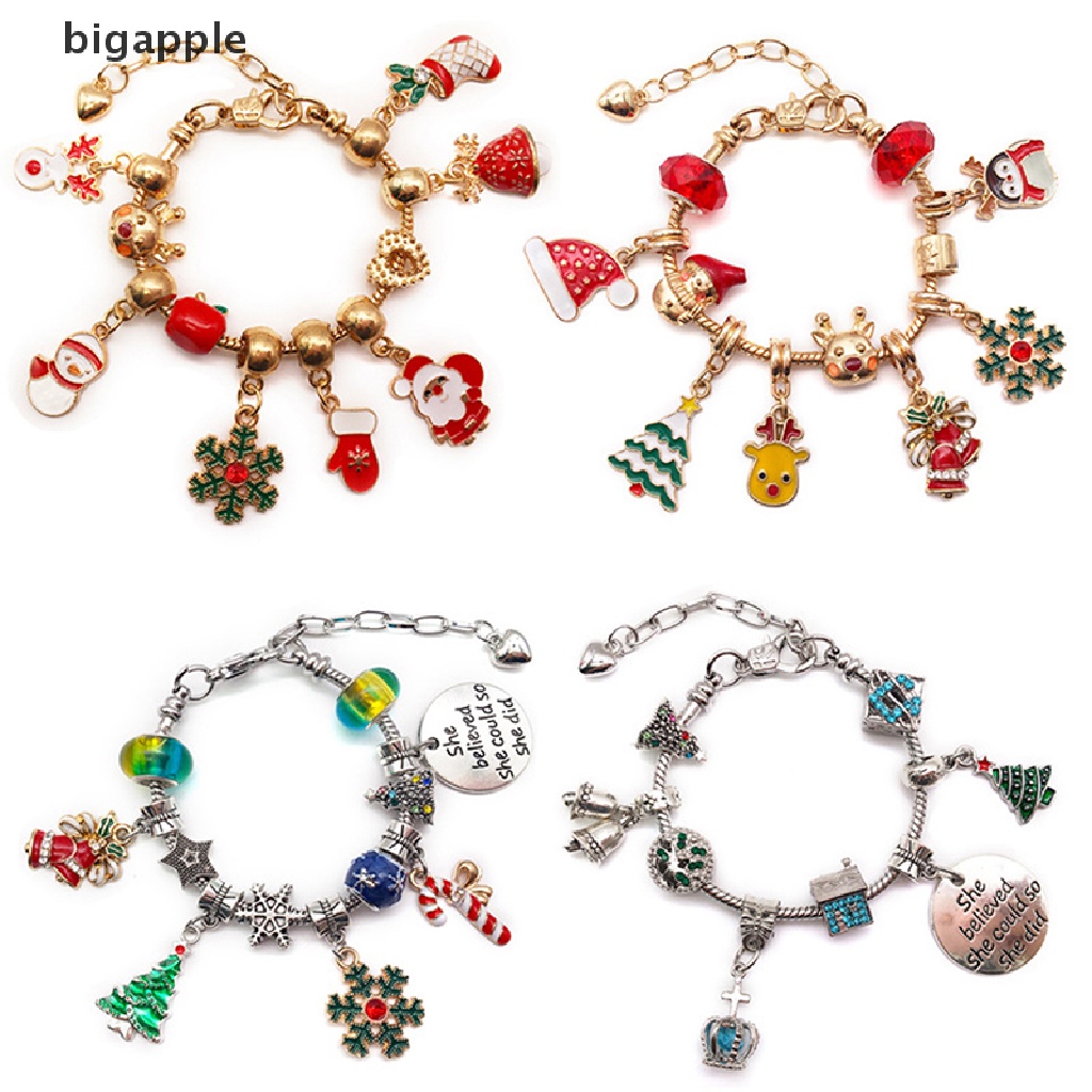 1 Set Hạt Charm Phong Cách Giáng Sinh Dùng Để Làm Trang Sức Thủ Công