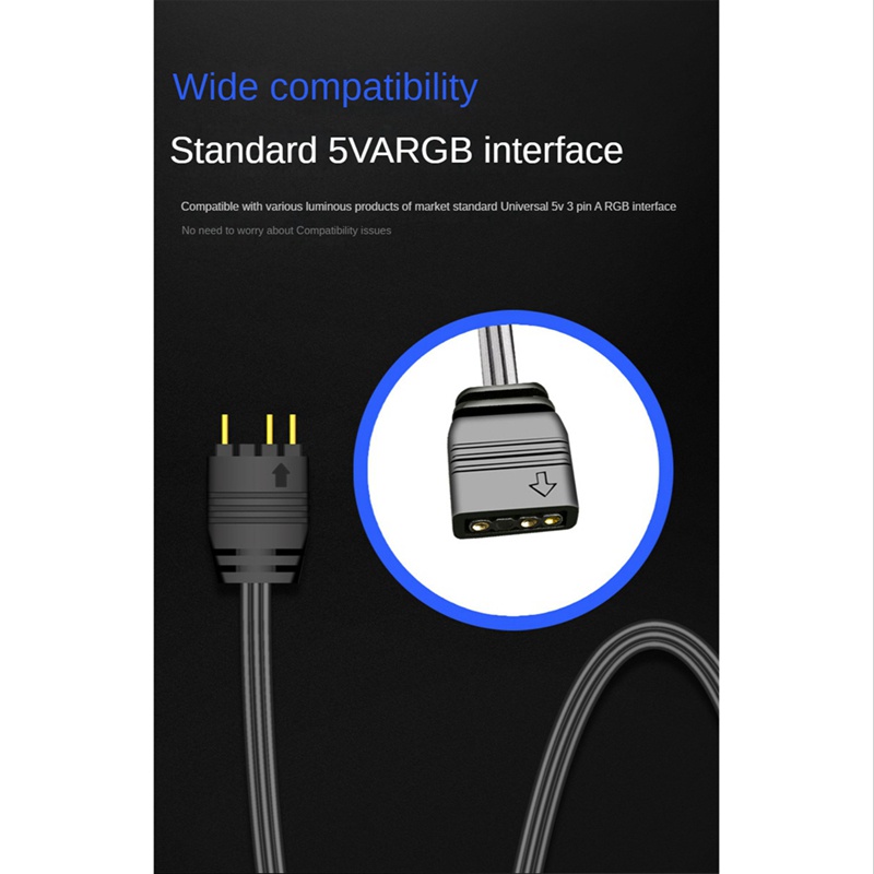 1 Bộ Điều Khiển Mini ARGB Với Dây Cáp Mở Rộng 5V 3-Pin Sang SATA