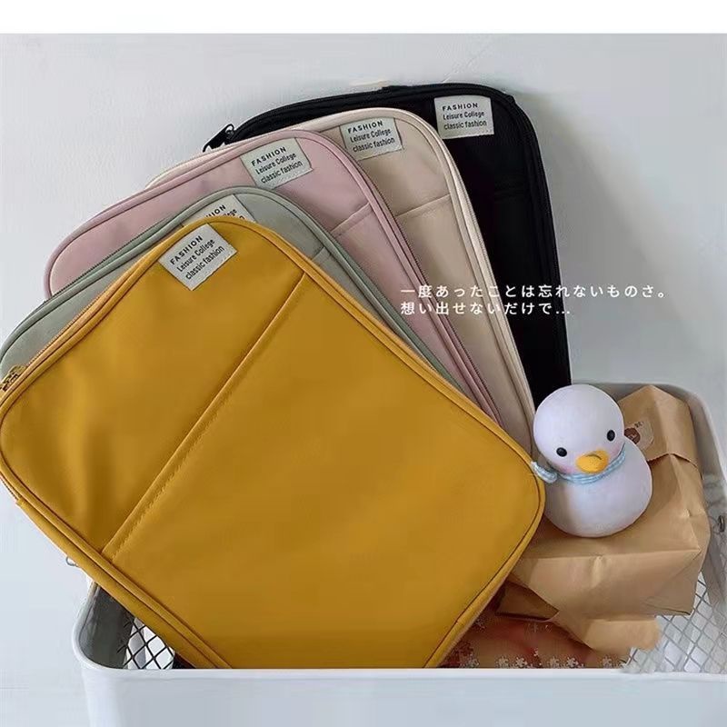 Túi Đựng Máy Tính Bảng Thêu Họa Tiết Hoạt Hình Kiểu Hàn Quốc Cho Ipad 10.5 / 10.9 / 11 / 12.9 / 13 inch
