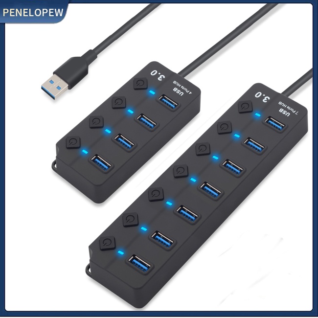 Hub Chia 4 / 7 Cổng USB 3.0 Hub Có Công Tắc Nguồn Riêng Biệt
