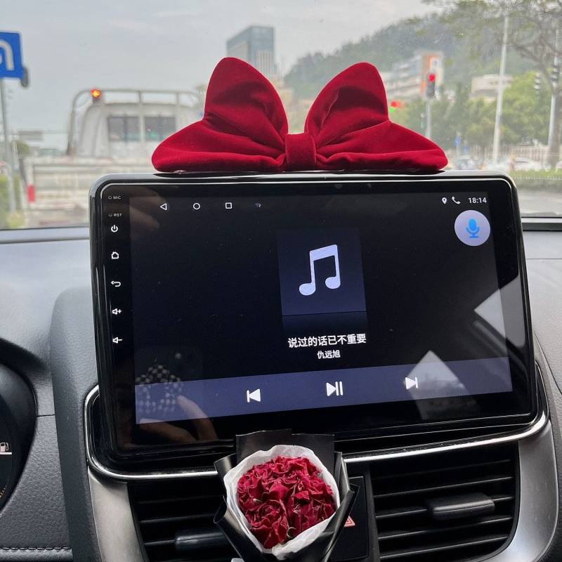 Xiaohongshu Chery Small Ant Screen BMW Mini Dashboard Bow Interior Decoration Decoration Sequins OLTH