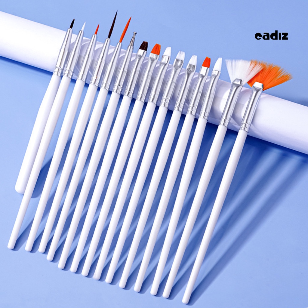 Bộ 15 Cọ Vẽ Móng Tay Ngòi Mảnh Đầu Cọ Mềm Không Phai Màu Hiệu Ứng Gradient DIY