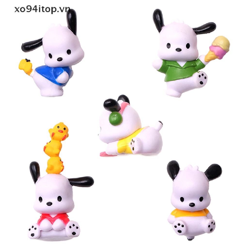 Xoitop Set 5 Mô Hình Chú Chó Gacha Bằng PVC Dùng Trang Trí DIY