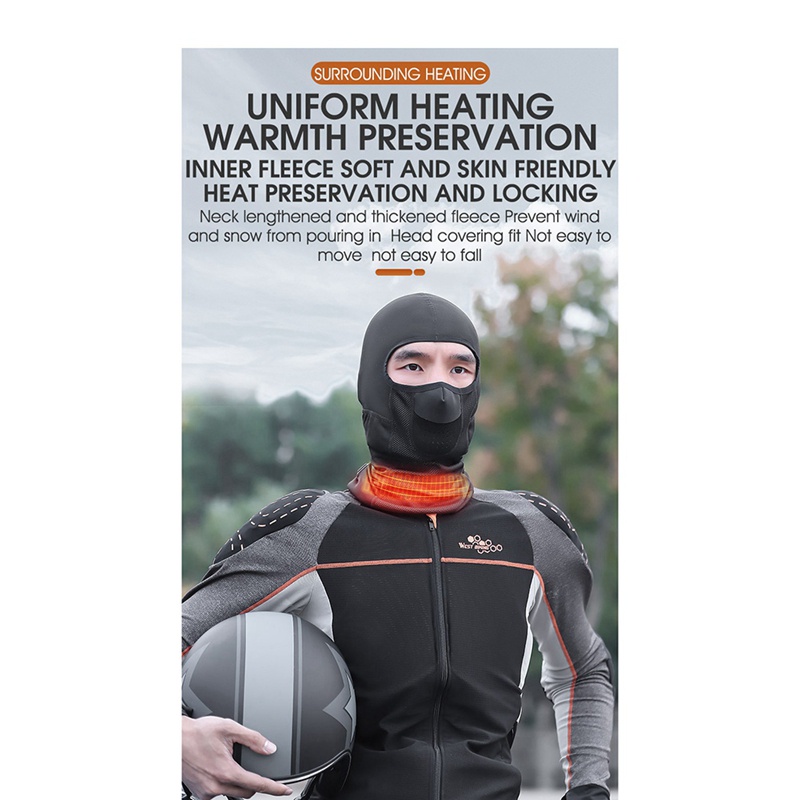 1 Mặt Nạ Thể Thao Che Mặt Giữ Ấm Bằng Điện Thoáng Khí Cho Mùa Đông