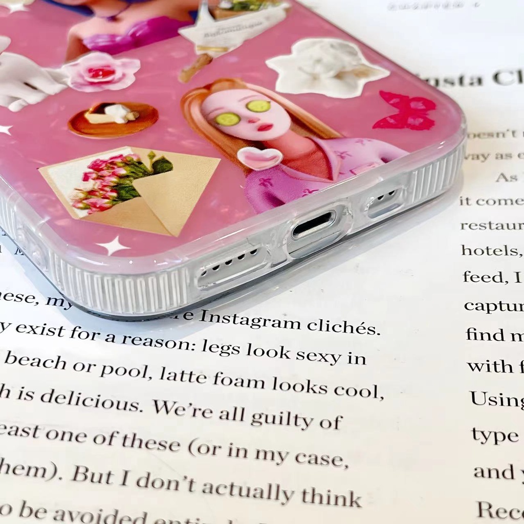 Ốp Điện Thoại TPU Silicon Mềm Trong Suốt Chống Sốc Chống Rơi In Họa Tiết Công Chúa Barbie Dễ Thương Dành Cho iPhone 14 Pro Max 13 12 11