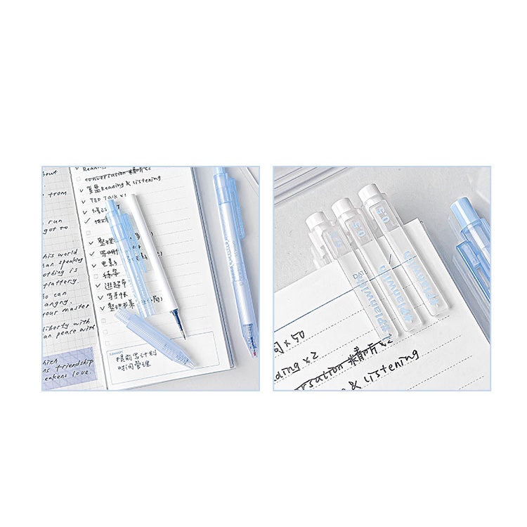 Đĩa Cdaily Cdaily Chất Lượng|Set 5 Bút Bi Mực Đen Ngòi 0.5mm Nhanh Khô Cho Học Sinh