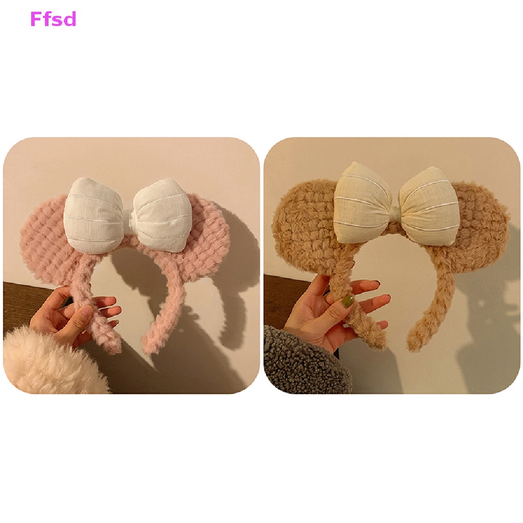 {Ffsd} Băng Đô Cài Tóc Rửa Mặt Mùa Đông Đính Nơ Tai Gấu Nhỏ Dễ Thương Cho Nữ * Bán Chạy
