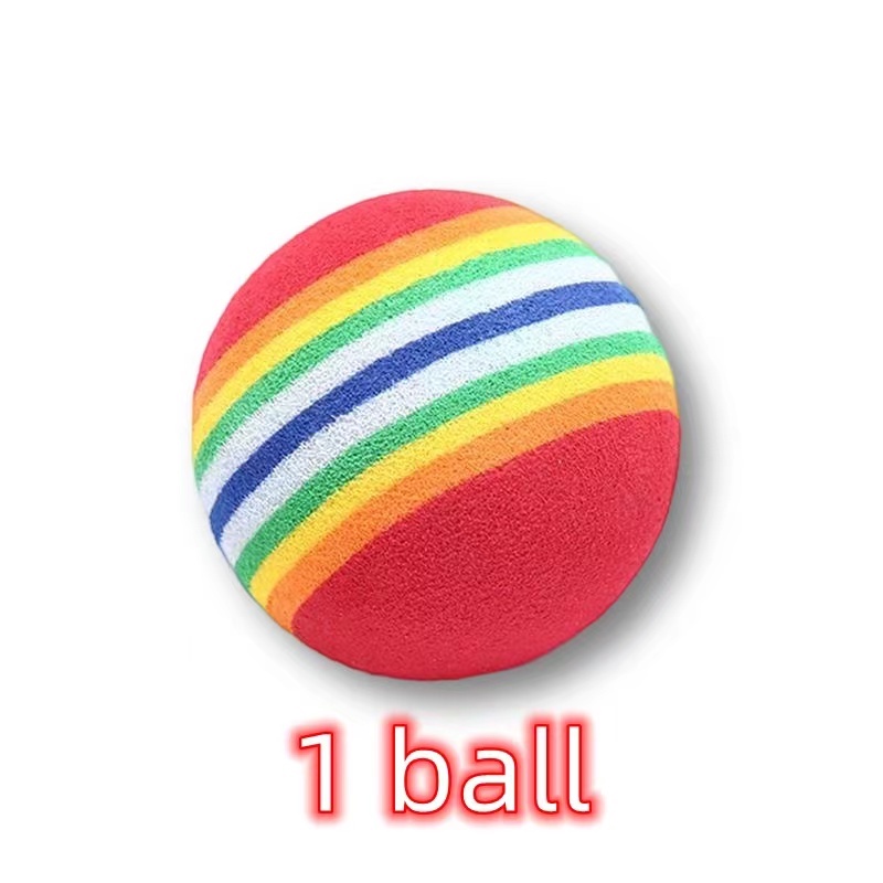 Pet toys EVA foam cotton ball rainbow ball colorful ball cat toy ball dog toy ball