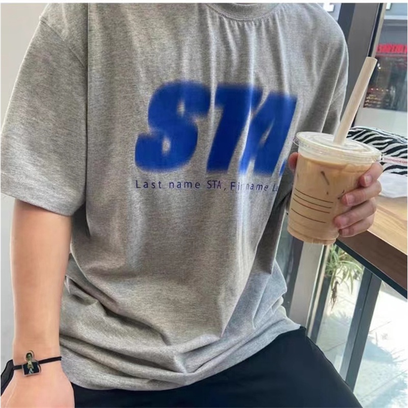 Sta - Phantom Áo Thun Cotton Tay Ngắn Dáng Rộng Cổ Tròn In Chữ Fzzy Dfdh Phong Cách Đường Phố Cho Nam Và Nữ