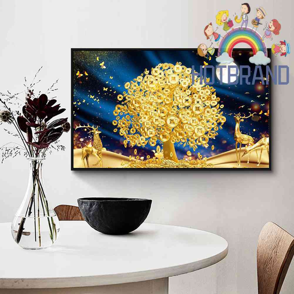 Tranh Cây Tiền Kim Cương 5D