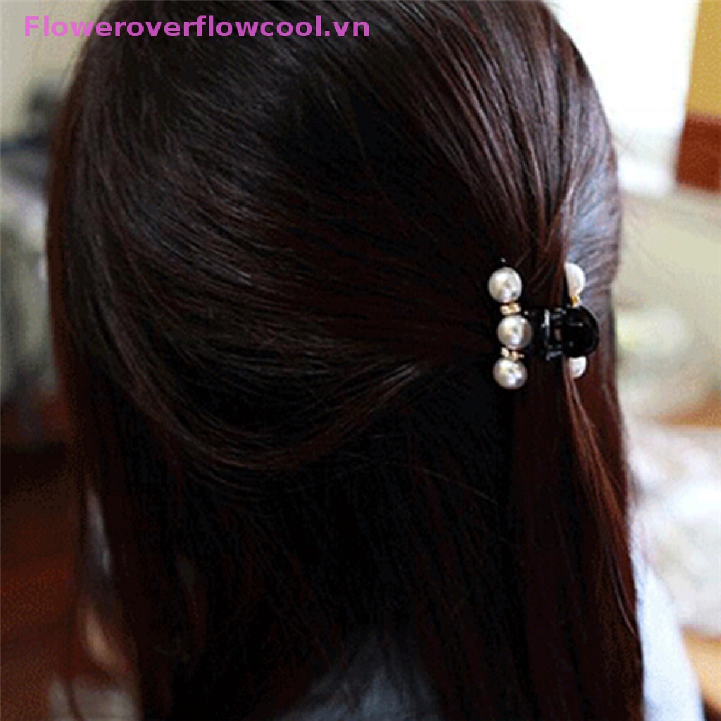 Kẹp Tóc Đính Ngọc Trai Đen Thời Trang Hàn Quốc Cho Nữ