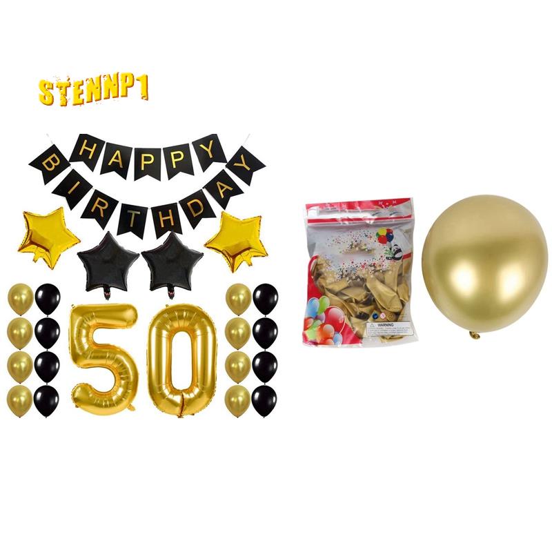 1 Set 50 Bong Bóng 10 Inch Trang Trí Tiệc Sinh Nhật 50Th