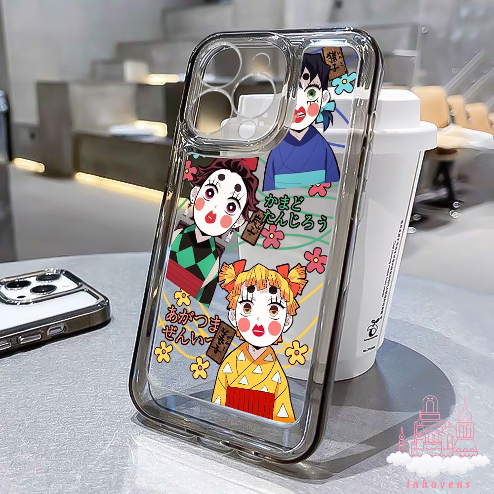 Vỏ điện thoại anime demon slayer tương thích cho iphone 14 pro max 11 13 12 7 8 plus xr x xs se 2022 bảo vệ máy ảnh chống va đập vỏ mềm tpu trong suốt