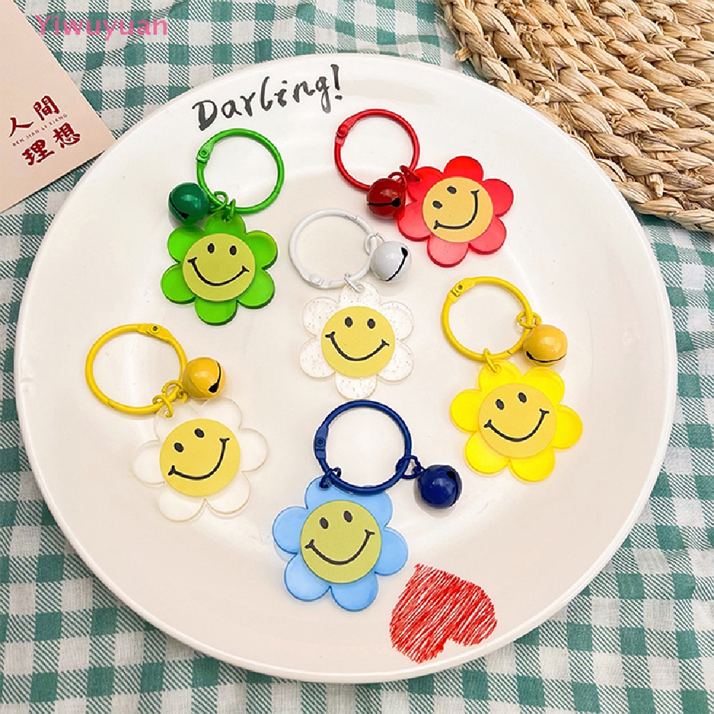 < Yiwuyuan > Móc Khóa Acrylic Trong Suốt Hình Hoa Hướng Dương Dễ Thương Mới