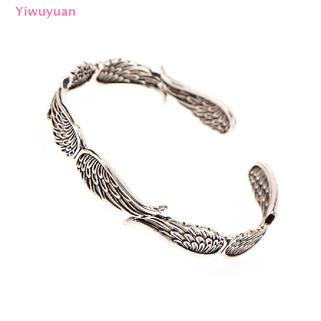 &lt; Yiwuyuan &gt; Vòng Tay Hở Kim Loại Thiết Kế Cánh Thiên Thần Sáng Tạo Phong Cách Retro Thích Hợp Làm Quà Tặng Cho Nam Và Nữ