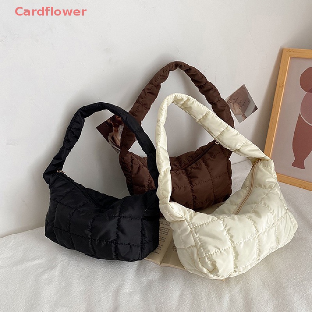 < Cardflower > Túi Xách Đeo Dưới Cánh Tay Bằng Vải Oxford Thêu Họa Tiết Hình Thoi Đơn Giản Thiết Kế Niche Mới Cho Nữ