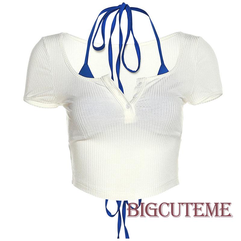 Bộ Trang Phục 2 Mảnh Gồm Áo Bra + Áo Croptop Cổ Vuông Tay Ngắn Và Quần Short Thời Trang Cho Nữ
