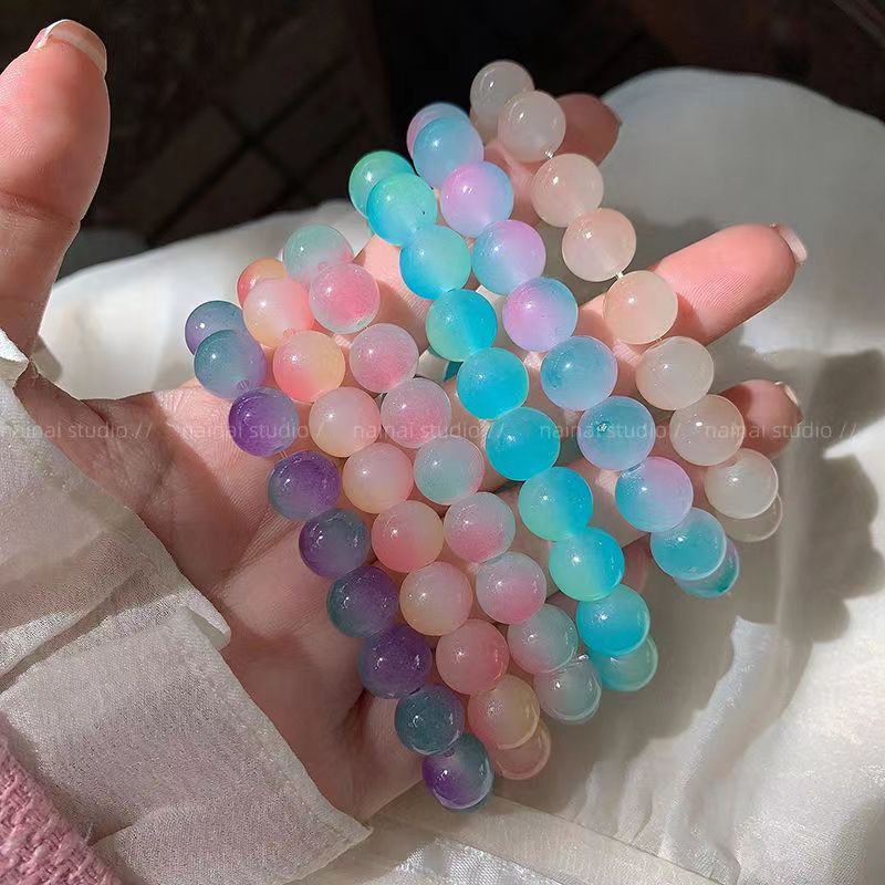 Vòng Tay Màu Hồng Gradient Dễ Thương Cho Cặp Đôi
