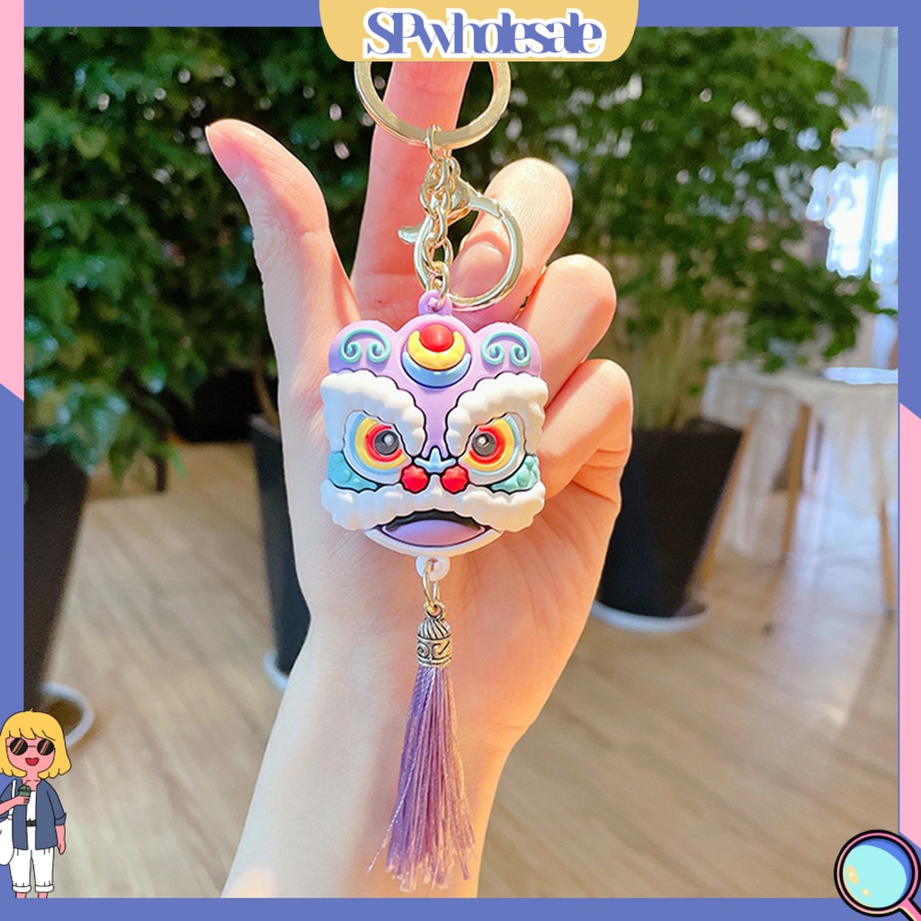 <SPwholesale> Móc Khóa Hình Sư Tử Tua Rua Dễ Thương Phong Cách Trung Hoa Cho Túi Xách Tay