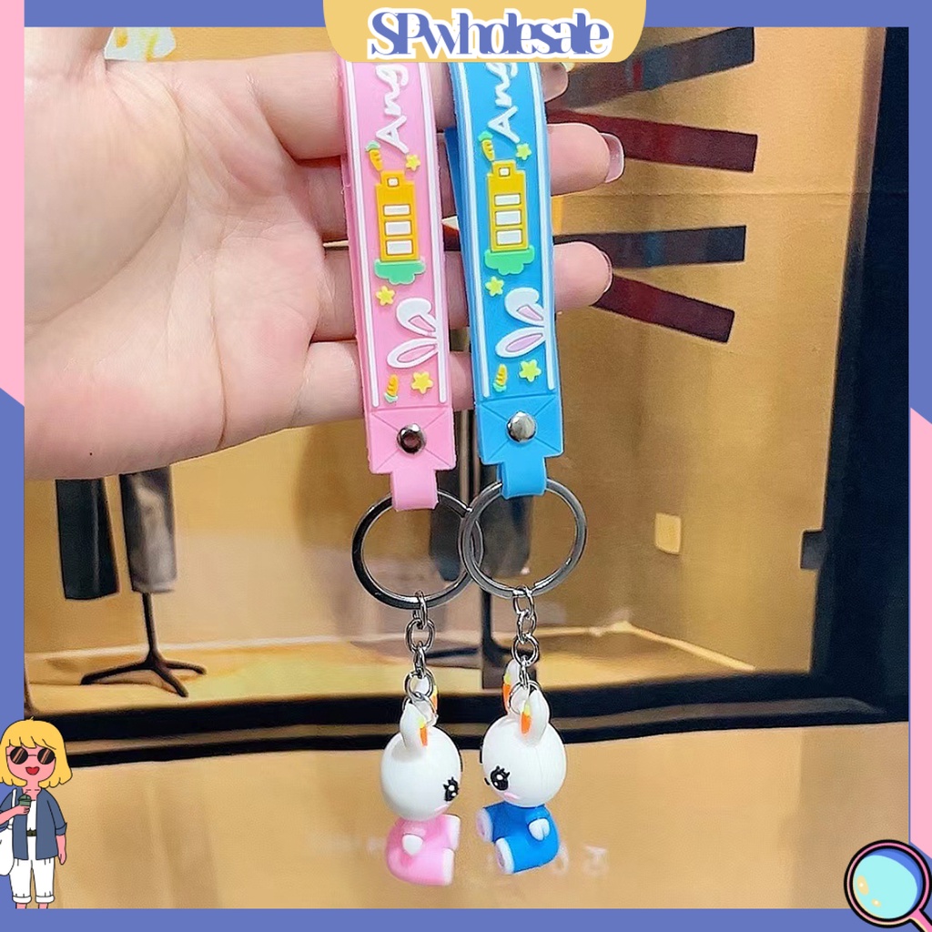 <SPwholesale> Móc Khóa Búp Bê Thỏ Hoạt Hình Ba Chiều Màu Sắc Sống Động Trang Trí Ba Chiều