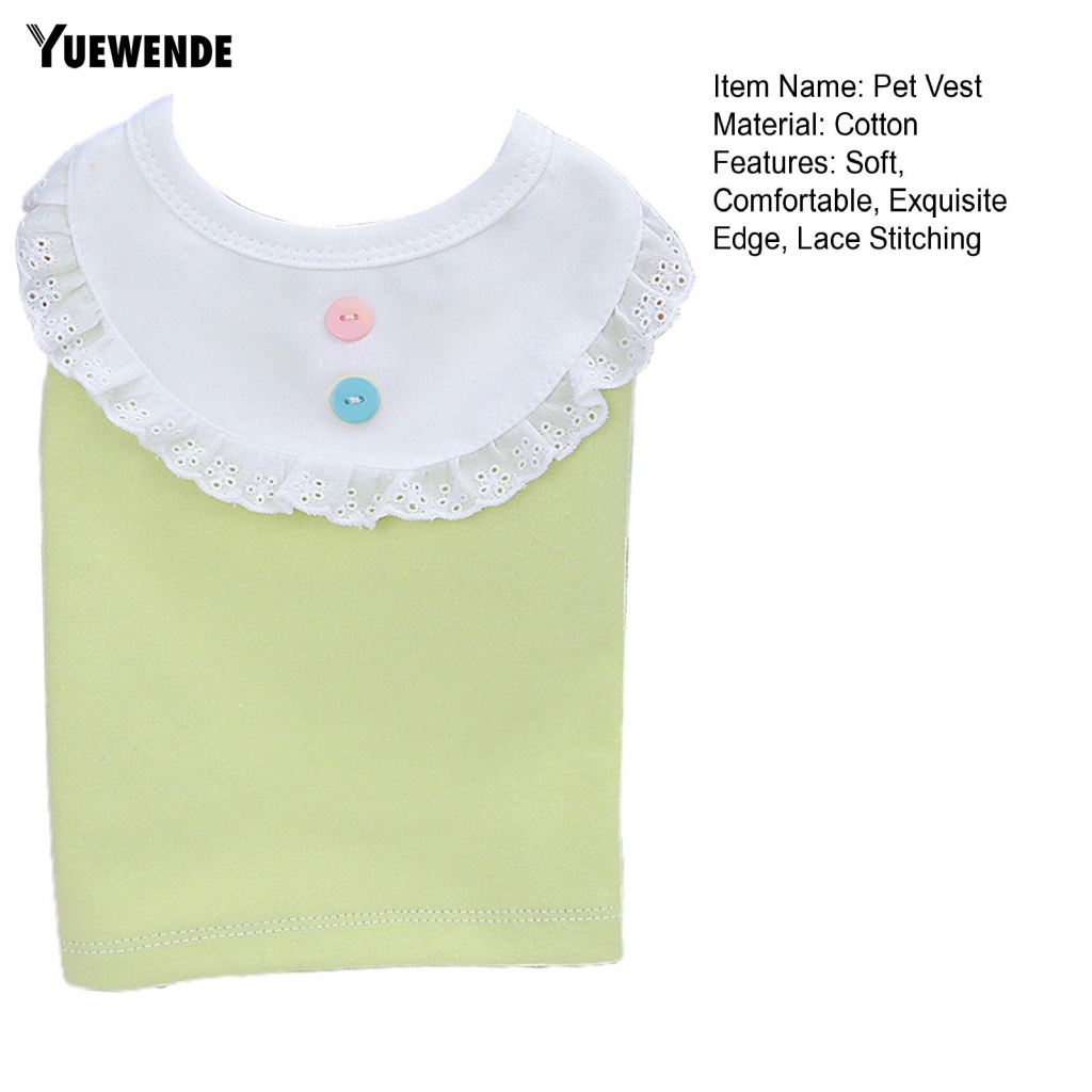 Yue.z Áo Yếm Bằng Cotton Phối Ren Thời Trang Mùa Hè Dành Cho Cún Cưng