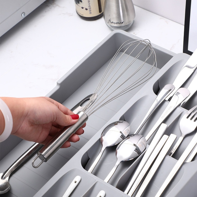 Khay Đựng Dụng Cụ Ăn Uống Có Thể Mở Rộng Sắp Xếp Gọn Gàng Cho Ngăn Kéo Nhà Bếp Cu