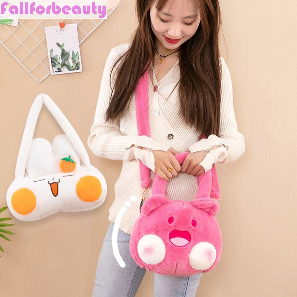 Túi Bông Đeo Chéo Hình Thỏ Hoạt Hình Dễ Thương Cho Nữ