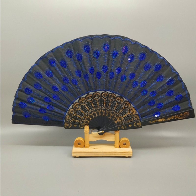 Quạt Thêu Họa Tiết Đính Kim Sa Nhiều Màu Sắc Đơn Giản Thời Trang Năm 2023