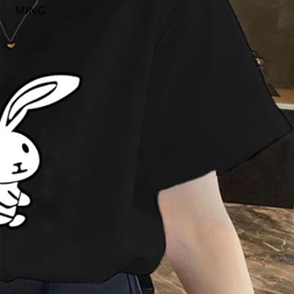 Áo Thun Nữ Tay Ngắn Cổ Tròn In Hình Thỏ Hoạt Hình Thời Trang Mùa Hè