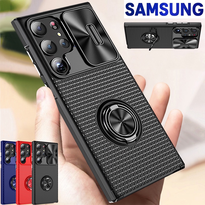 Samsung S23 Ultra S23 Plus S22 Ultra S21 Ultra S21 Fe S20 Fe A52 A13 A23 A33 A53 Bảo vệ ống kính chống va đập Áo giáp cứng Vỏ điện thoại Đế kim loại