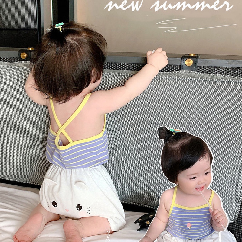 Áo thun BCBL dây mảnh họa tiết hoạt hình thời trang mùa hè cho bé gái