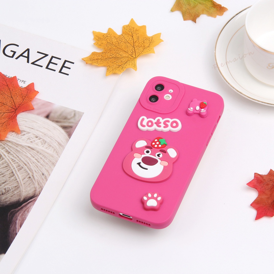 Ốp Điện Thoại Silicon Dẻo Hình Gấu 3D iPhone 11 12 13 14 Pro MAX Plus Mini X XR XS MAX 6 S 7 8 Plus SE 2020 11Pro 12pro 13Pro