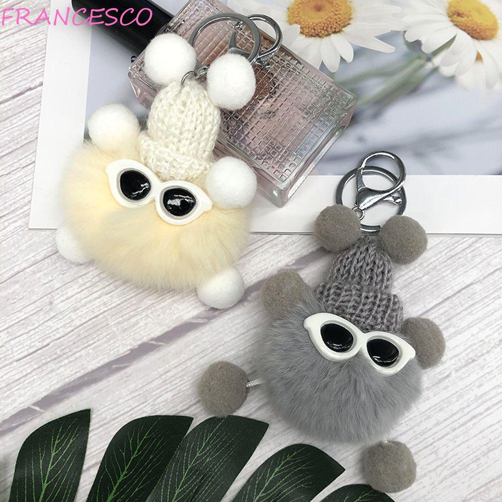 Móc Khóa Hình Búp Bê Mặc Kính Mát Đeo Búp Bê Nhồi Bông Dễ Thương