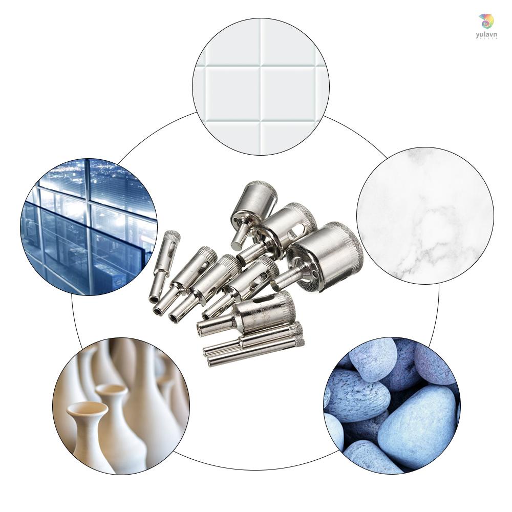 Bộ 15 Mũi Khoan Lỗ 6-50mm Chuyên Dụng Cho Vật Liệu Kính / Gốm Sứ