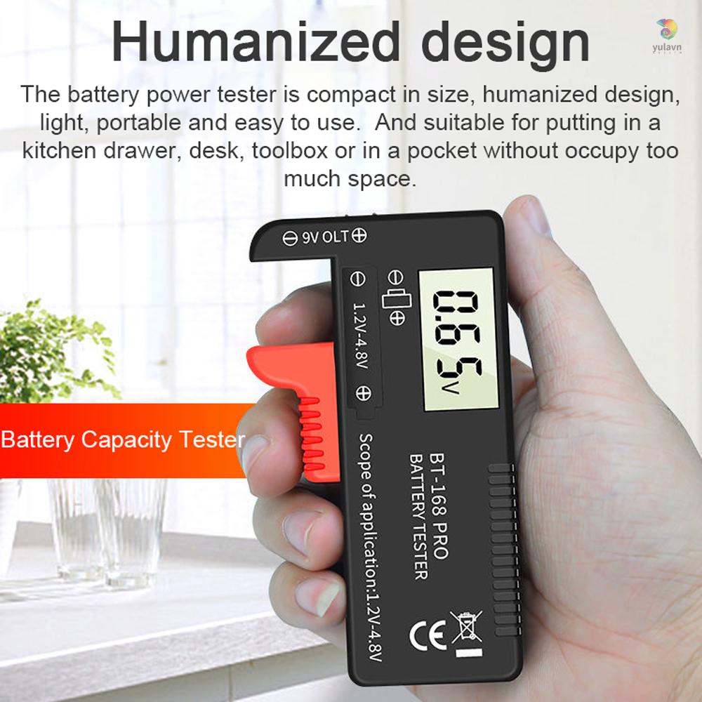 Thiết Bị Kiểm Tra Mức Pin 168 PRO Hiển Thị Kỹ Thuật Số 168 PRO Chuyên Dụng Cho 9V 1.