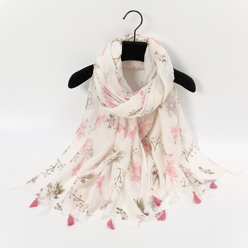 Khăn Choàng Cổ Bali 180-90cm In Họa Tiết Hoa Đơn Giản Dễ Phối Đồ Dành Cho Nữ