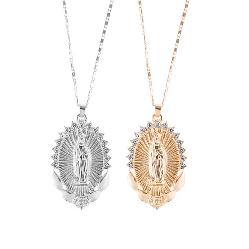 Vòng cổ Mặt Hình Đức Mẹ Maria Margot Đính Đá Zircon