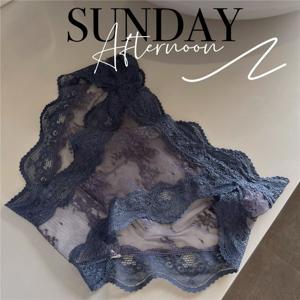 Quần Lót Cotton Mềm Mại Lưng Thấp Phối Ren Hoa Nhỏ Thoáng Khí Thoải Mái Gợi Cảm Cho Nữ