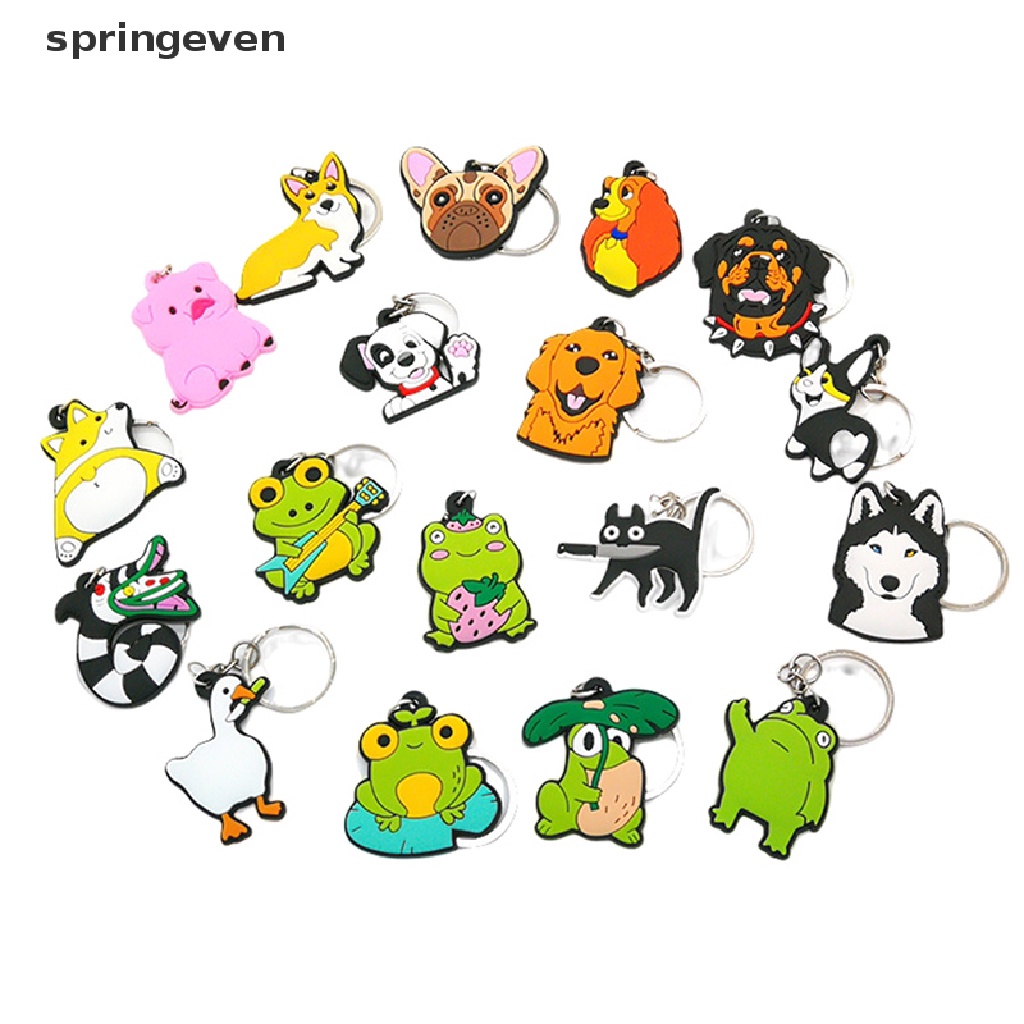 Set 5 Móc Chìa Khóa Bằng Nhựa PVC Hình Động Vật Hoạt Hình Dễ Thương