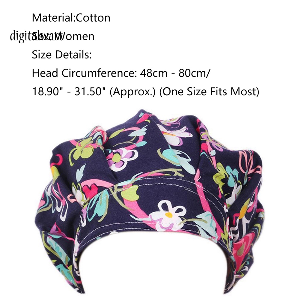 Kỹ Thuật Số| Mũ Trùm Đầu Bằng Cotton Thoáng Khí In Họa Tiết Hoa Tùy Chỉnh Cho Beautician