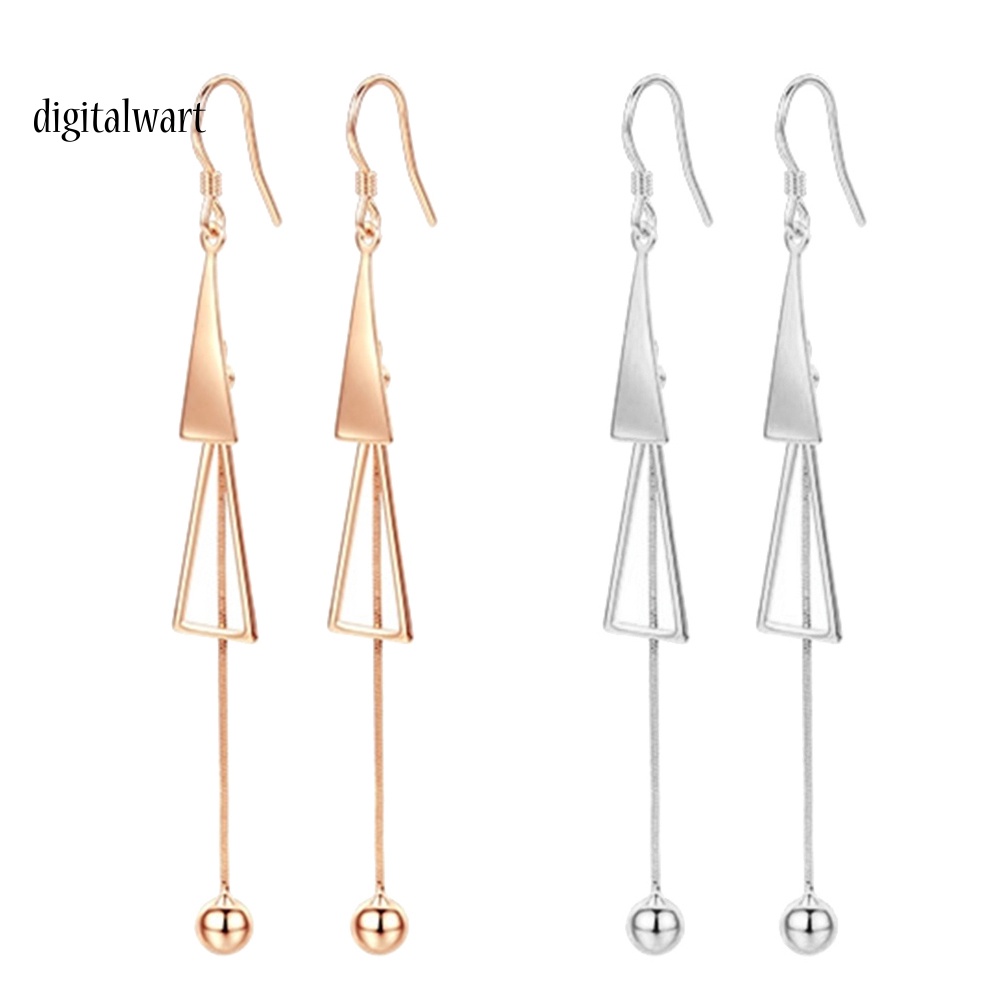 Kỹ Thuật Số| Đôi Bông Tai Dáng Rơi Họa Tiết Hình Tam Giác Thời Trang Cho Nữ