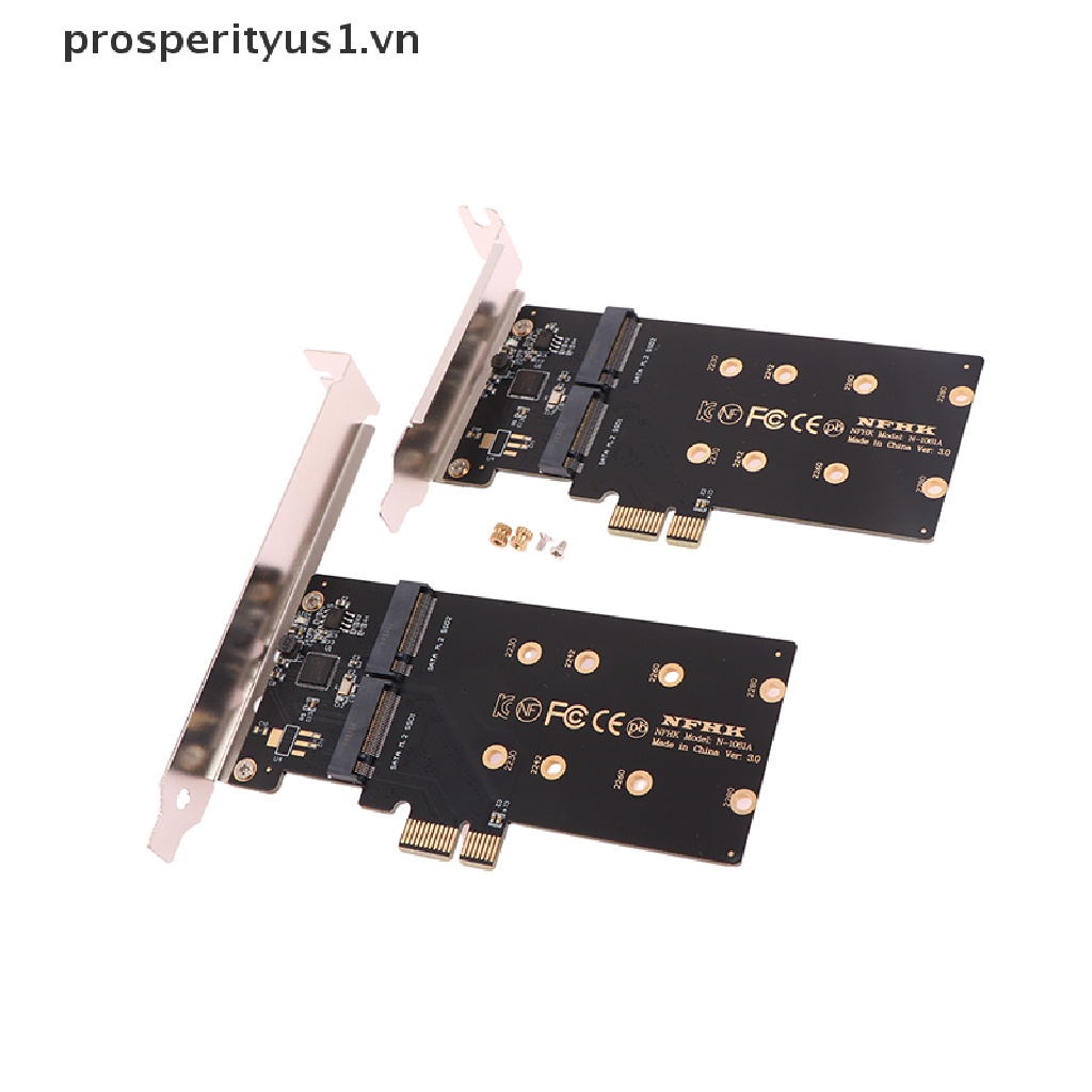 Bộ Chuyển Đổi Thẻ Chuyển Đổi SSD ASM1061 PCIe x1 Sang 2 Cổng SATA M.2 NGFF